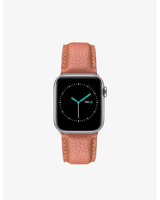 Mintapple Multicolor Apple Watch Grained-leather And Stainless-steel Strap 40mm