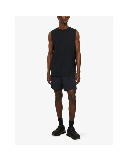On Shoes Blue Focus Crew-Neck Cott-Jersey Tank Top for men