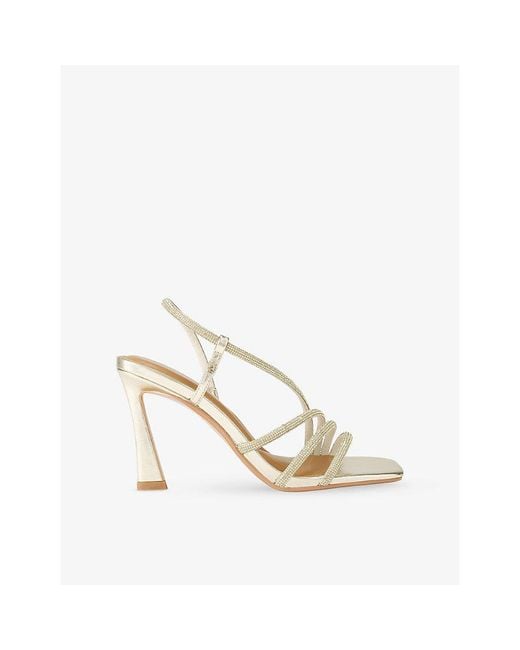 KG by Kurt Geiger Metallic Sweetie Gem Faux-Leather Heeled Slingbacks