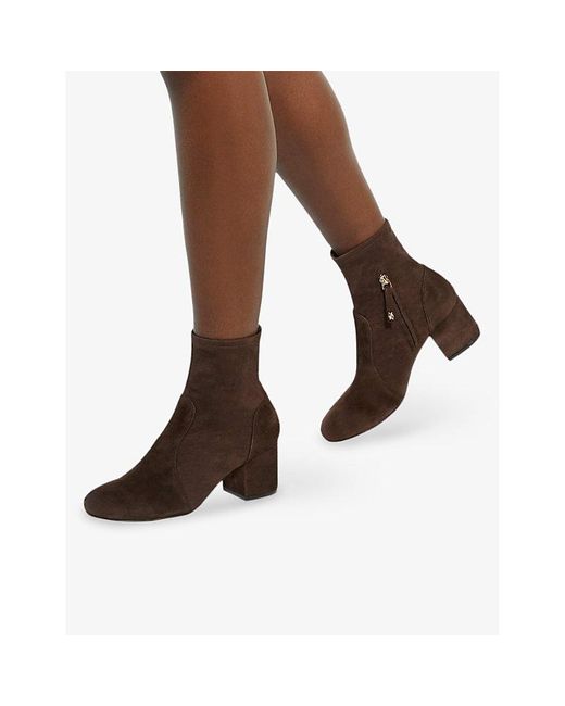Dune Brown Olianna Suede Ankle Boots