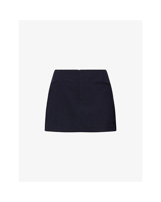 L.A-Space Blue Tailored A-Line Woven Skort