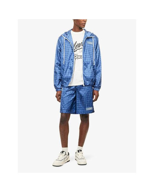 Amiri Blue Ma Quad Woven Windbreaker Jacket for men