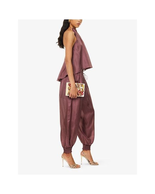 Zimmermann Aster Gathered-Bead Silk Top