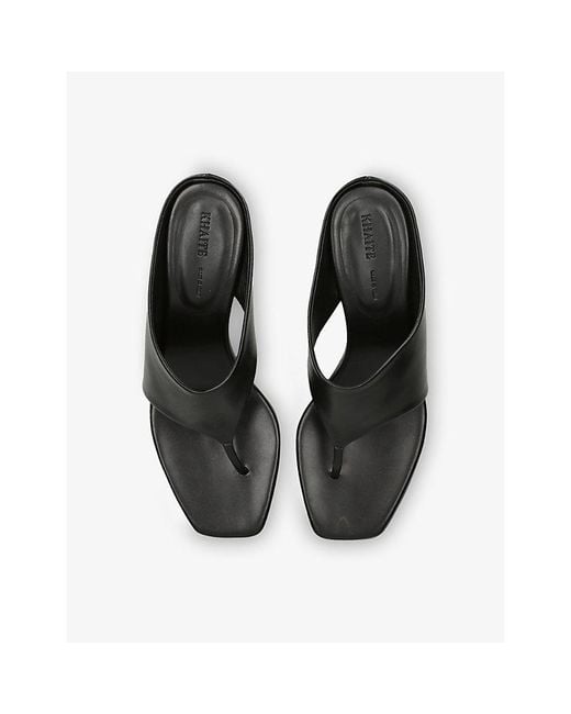 Khaite Black Marlow 55 Leather Heeled Mules
