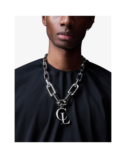 Christian Louboutin Metallic Cl-Toned Metal Chain Necklace for men
