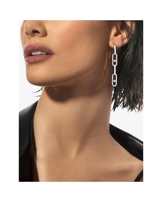 Messika White Move Link Convertible 18Ct And 1.70Ct Diamond Drop Earrings