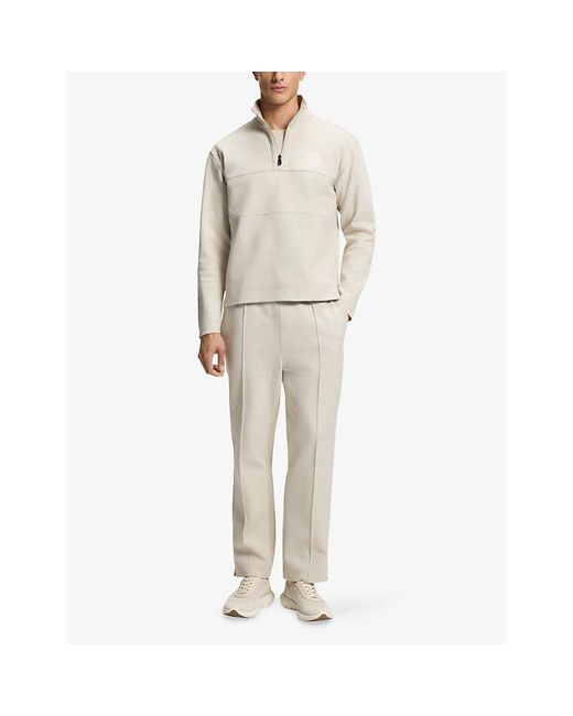 Boss White Branded Woven Trainers for men