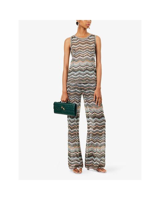 Missoni Gray Sequin Patterned Knit Tank Top