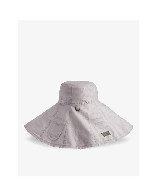Acne Gray Holtz Wide-brim Reversible Cotton Bucket Hat