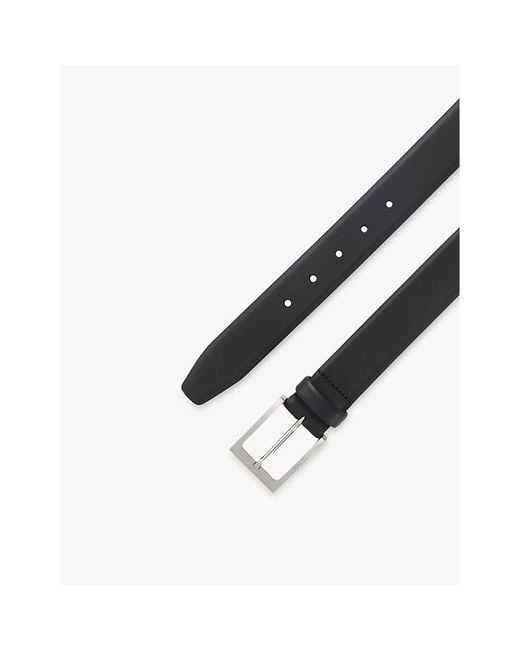 Boss Black Logo-Buckle Leather Belt for men