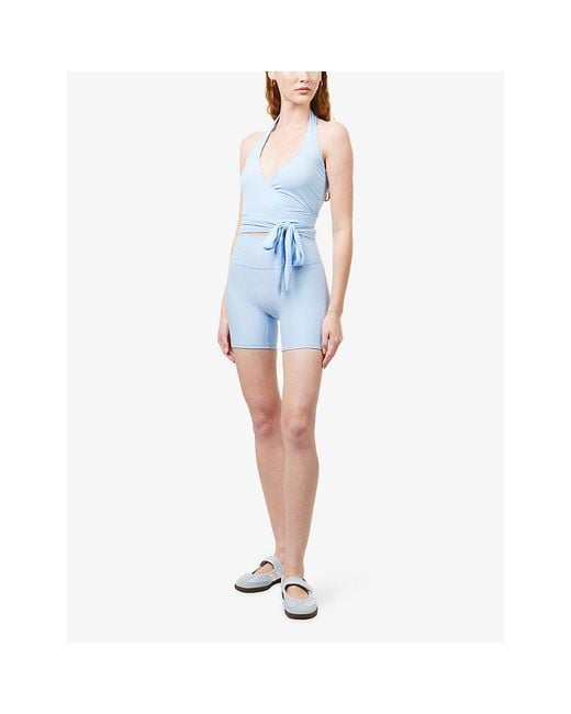 Cheap Monday Blue Yosemite Halterneck Stretch-Jersey Top