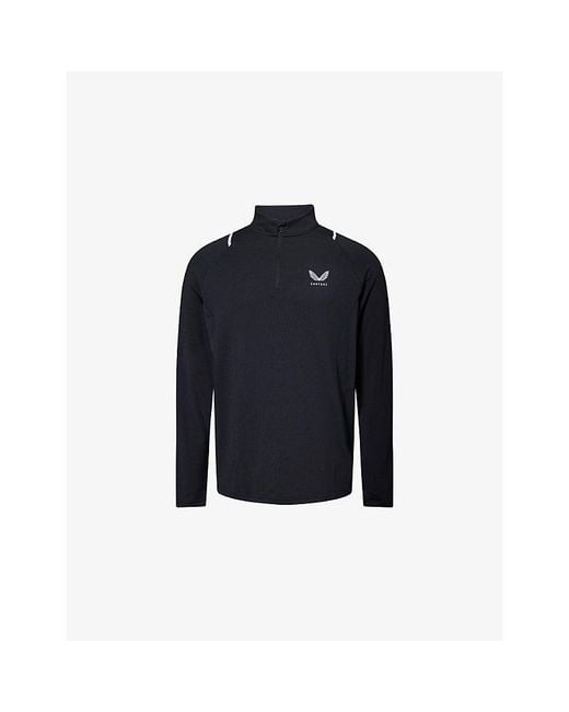Castore Blue Apex Training Quarter-Zip Stretch-Jersey Top for men