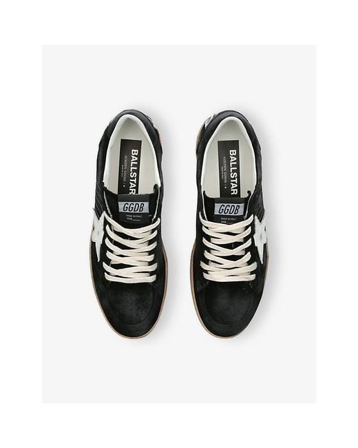 Golden Goose Deluxe Brand Black Ballstar Stitched 80203 Suede Trainers for men