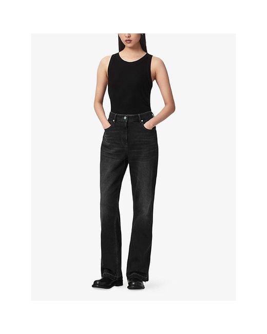 AllSaints Black Fable Bootcut Denim Jeans
