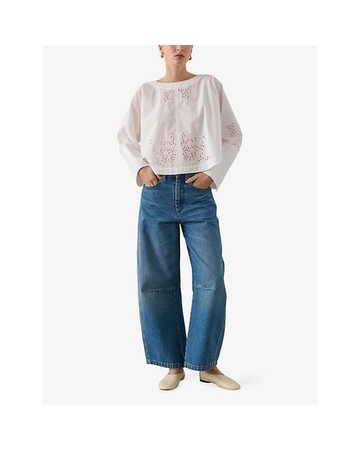 Soeur White Hansel Broderie-Anglaise Cotton-Poplin Blouse