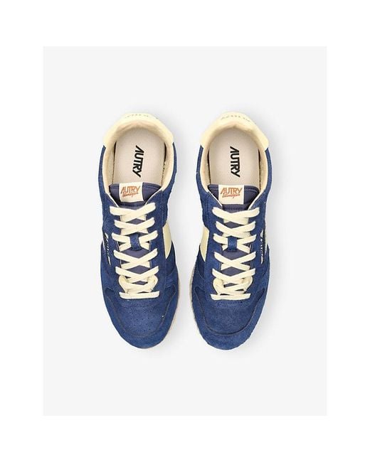 Autry Blue Windspin Low-Top Suede Runner Trainers for men