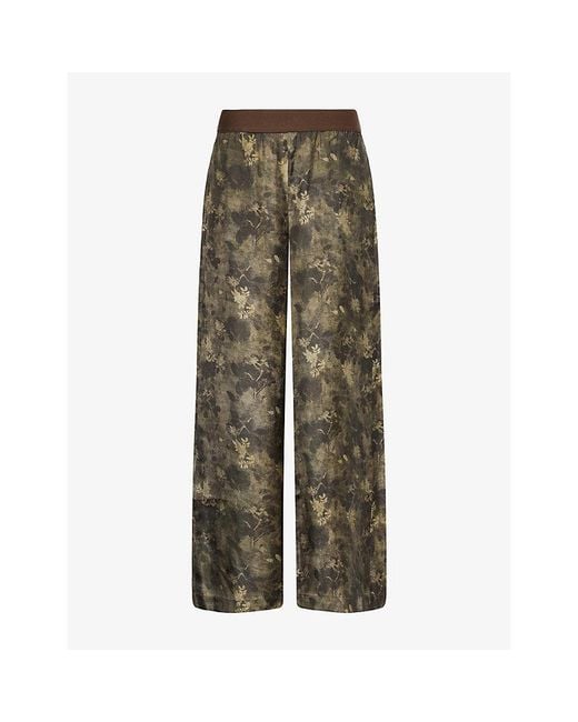 Uma Wang Green Pansy Wide-Leg Woven Trousers