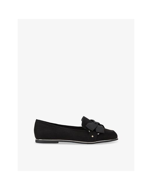 KG by Kurt Geiger Black Mable Bow Faux-Suede Loafers