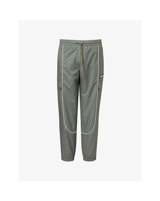 Trapstar Gray Hyperdrive Logo-Patch Shell Tracksuit Bottoms for men