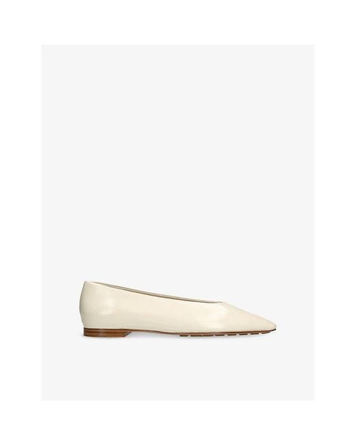 Bottega Veneta Natural Sofia Flat Leather Ballerina Pumps