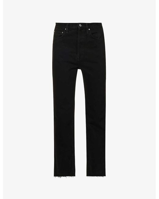 Totême Straight-leg Mid-rise Organic Denim Jeans in Black | Lyst