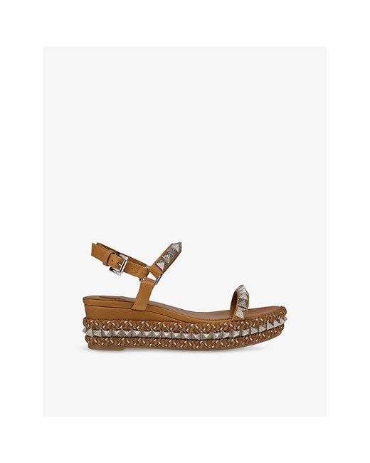 Christian Louboutin Multicolor Pyraclou 60 Leather Espadrilles