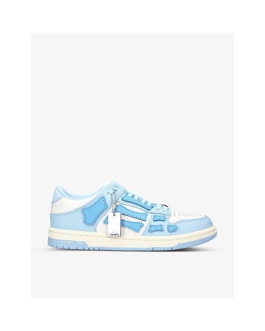Amiri Blue Skel Panelled Leather Low-top Trainers