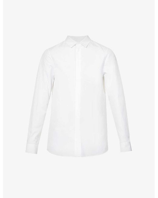 Jil Sander Monday Brand-embroidered Slim-fit Cotton-poplin Shirt in White  for Men | Lyst