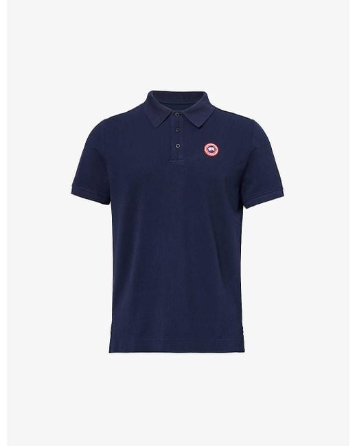 Canada Goose Blue Beckley Logo-embroidered Regular-fit Cotton Polo Shirt X for men