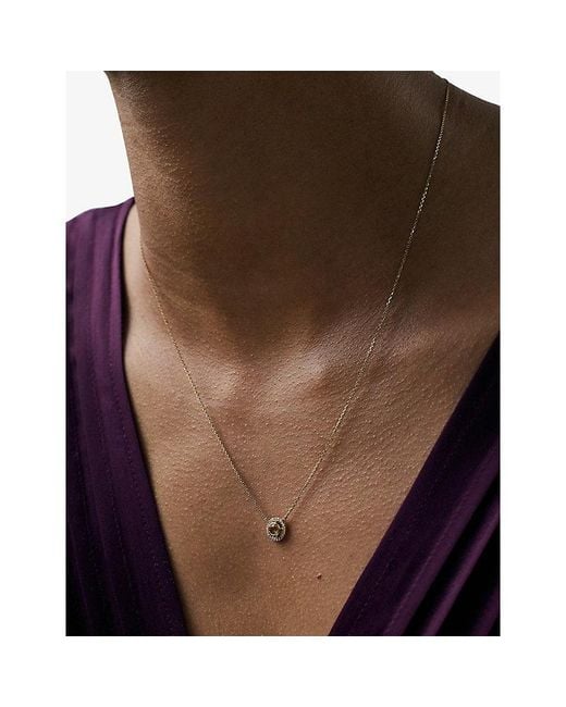 Astley Clarke Metallic November Birthstone 14Ct- Citrine And 0.08Ct Lab-Grown Diamond Pendant Necklace