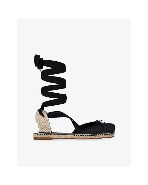 Christian Louboutin Black Cassiadrilla Flat Espadrilles