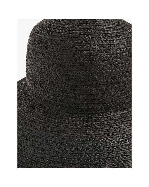 Whistles Black Wide-Brim Straw Hat
