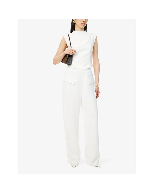 Odd Muse White The Ultimate Muse Sleeveless Stretch-Woven Top