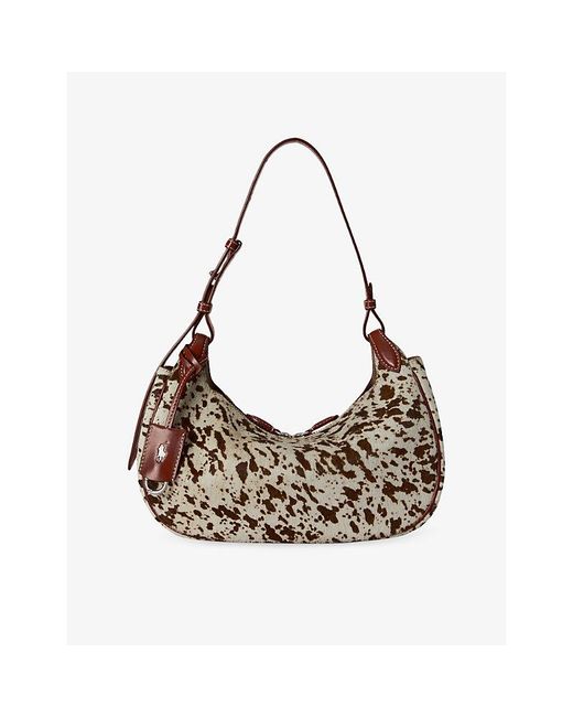 Polo Ralph Lauren Multicolor Cow-Print Ponyhair Leather Shoulder Bag