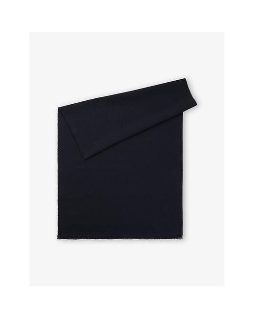 Boss Blue Monogram Cotton-Wool Scarf for men