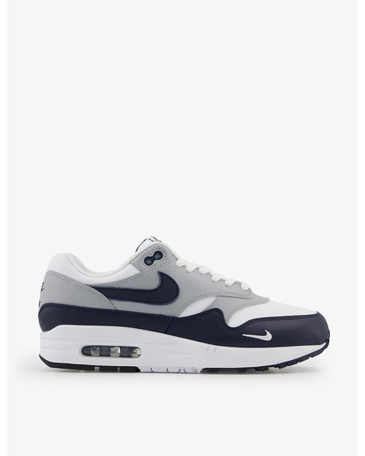 Nike Air Max 1 Panelled Leather Mid-top Trainers in Grey for Men | Lyst UK