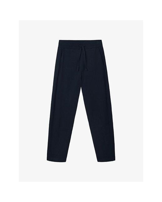 The White Company Blue Travel Tapered-Leg Cotton Trousers