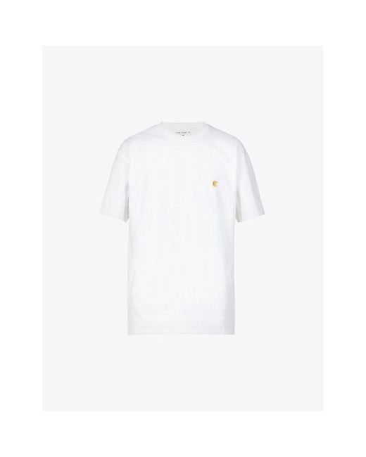 Carhartt White Chase Brand-Embroidered Cotton-Jersey T-Shirt for men