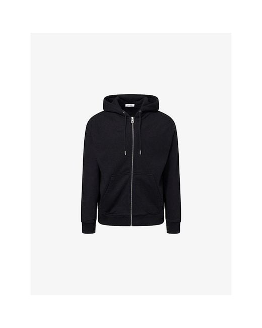 Givenchy Blue Brand-Print Zipped Cotton-Jersey Hoody for men