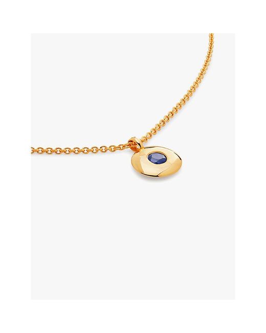 Monica Vinader Natural September Birthstone 18Ct-Plated Vermeil Sterling- And Sapphire Pendant Necklace