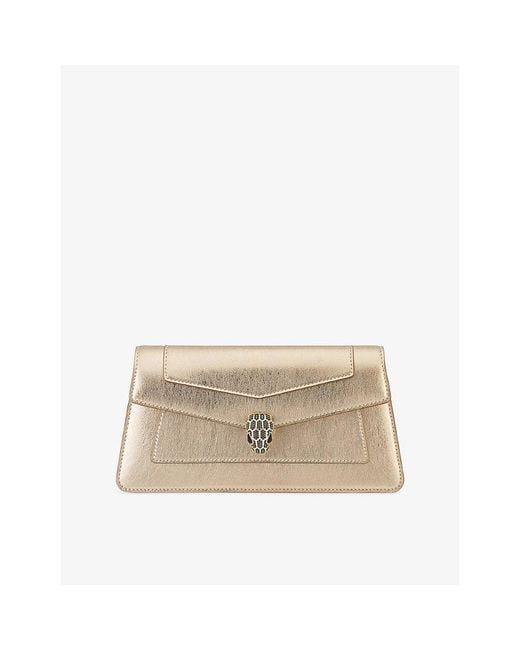 BVLGARI Natural Serpenti Forever Metallic-Leather Clutch