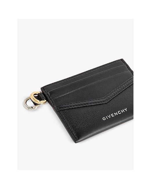 Givenchy Black Voyou Brand-print Leather Card Holder