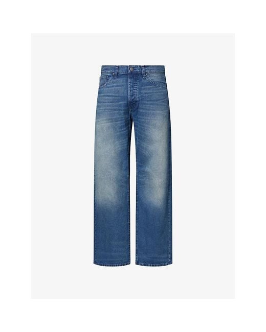 Nudie Jeans Blue Loud Larry Wide-Leg Denim Jeans for men