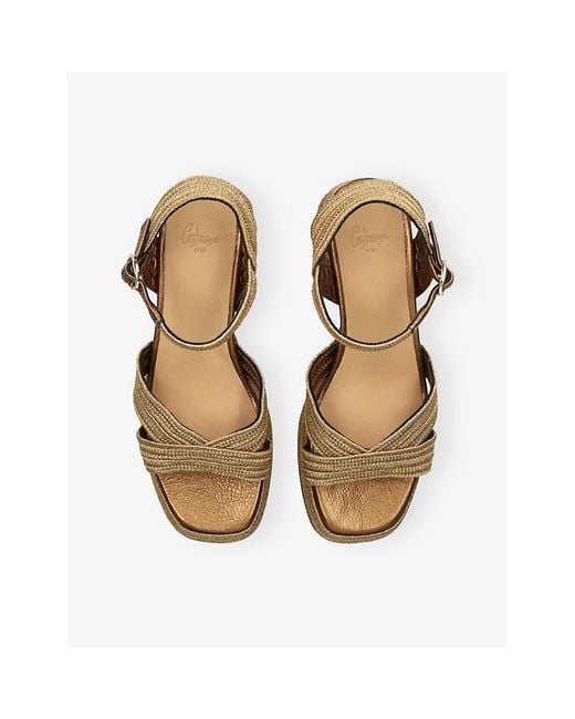 Castaner Metallic Vallita Heeled Espadrille Sandals