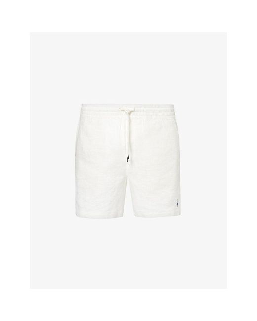 Polo Ralph Lauren White Classic-fit Mid-rise Linen Shorts for men