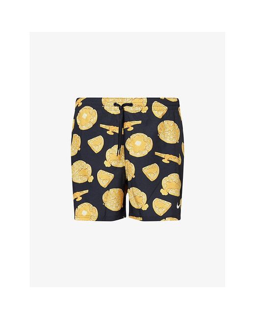 Nike Black Graphic-Print 7In Stretch-Woven Volley Shorts for men