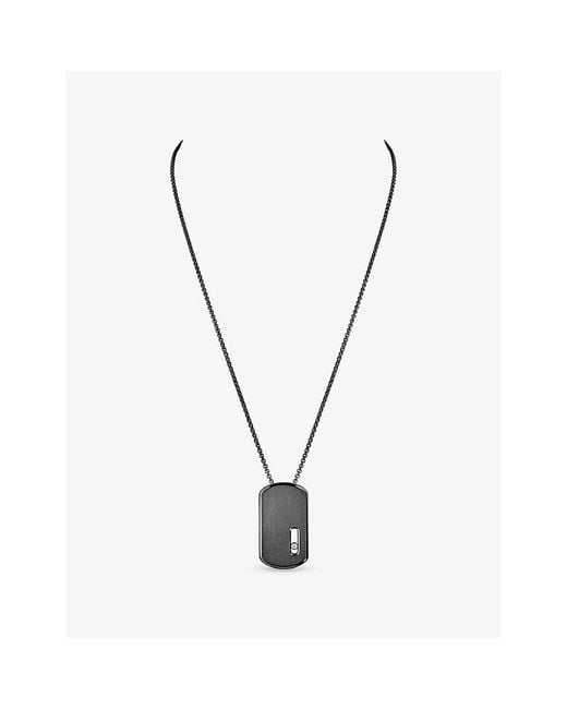 Messika Metallic Move Large Graphite Titanium And 0.14Ct Diamond Pendant Necklace