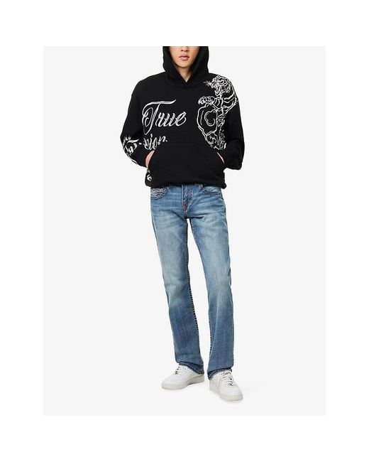 True Religion Blue Ricky Embroidered Straight-Leg Denim Jeans for men