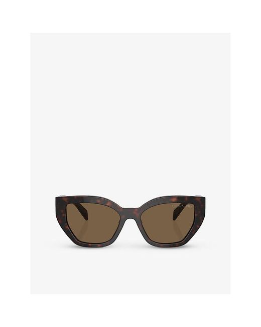Prada Brown Pr A09s Butterfly-frame Tortoiseshell Acetate Sunglasses