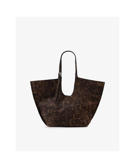 AllSaints Brown Ara Leppo Suede Tote Bag